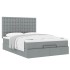 Estructura cama otomana con colchón tela gris claro 140x190