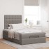 Estructura de cama otomana colchón tela gris pardo