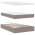 Estructura de cama otomana colchón tela gris pardo
