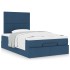 Estructura de cama otomana con colchón tela azul