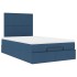 Estructura de cama otomana con colchón tela azul