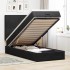 Estructura cama otomana colchones terciopelo negra 90x190