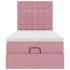 Estructura cama otomana colchones terciopelo rosa