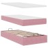 Estructura cama otomana colchones terciopelo rosa