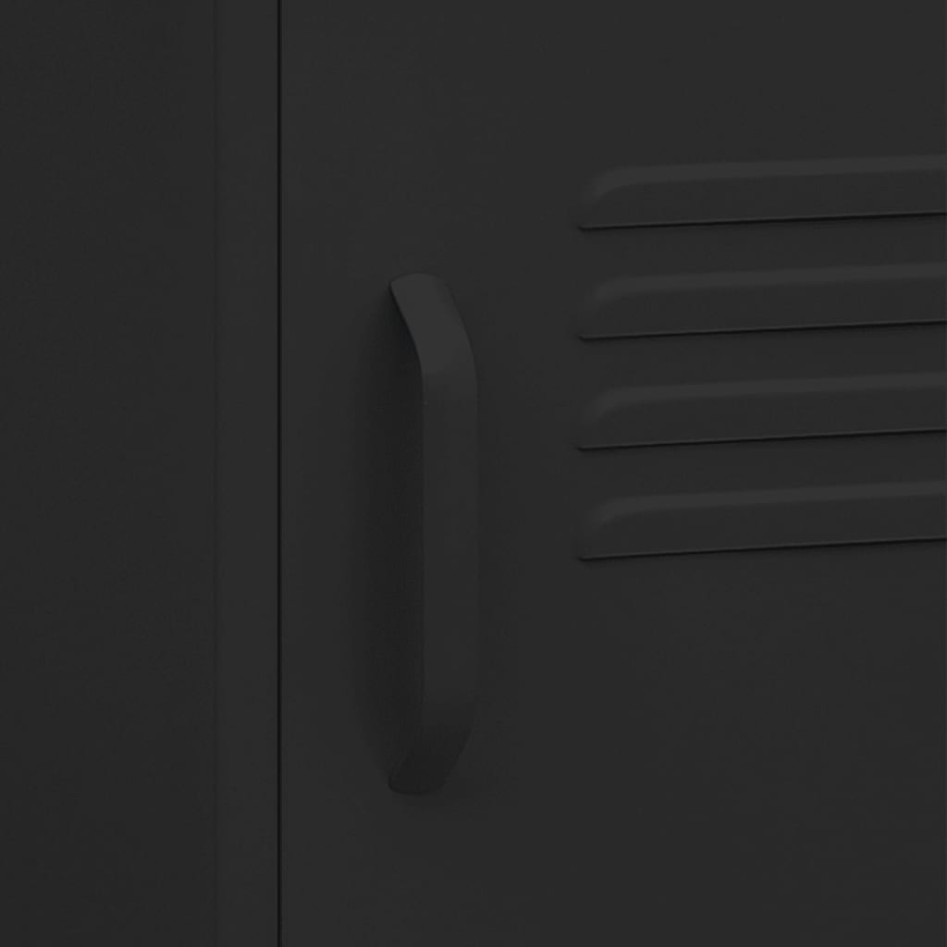 Mesita de noche acero negro 35x35x51