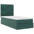 Estructura de cama otomana colchones terciopelo verde