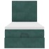 Estructura de cama otomana colchones terciopelo verde