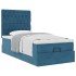 Estructura de cama otomana colchones terciopelo azul
