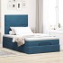 Estructura de cama otomana colchones terciopelo azul