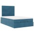 Estructura de cama otomana colchones terciopelo azul