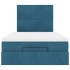 Estructura de cama otomana colchones terciopelo azul