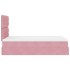 Estructura de cama otomana colchones terciopelo rosa