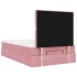 Estructura de cama otomana colchones terciopelo rosa