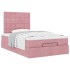 Estructura de cama otomana colchones terciopelo rosa