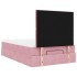 Estructura de cama otomana colchones terciopelo rosa