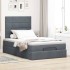 Estructura cama otomana colchones terciopelo gris