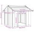 Caseta para perros con techo acero galvanizado 85x107x81
