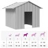 Caseta para perros con techo acero galvanizado 131x101x102