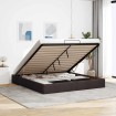 Estructura cama otomana sin colchón marrón oscuro 160x200 cm