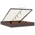 Estructura cama otomana sin colchón marrón oscuro 160x200