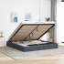 Estructura cama otomana sin colchón gris oscuro 160x200