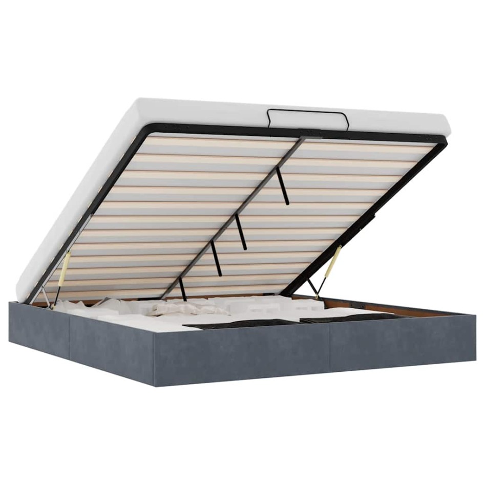 Estructura cama otomana sin colchón gris oscuro 160x200