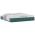 Estructura de cama otomana sin colchón verde oscuro 160x200