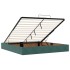 Estructura de cama otomana sin colchón verde oscuro 160x200