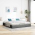 Estructura cama otomana sin colchón tela gris oscuro 160x200