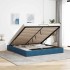 Estructura de cama otomana sin colchón azul oscuro 180x200