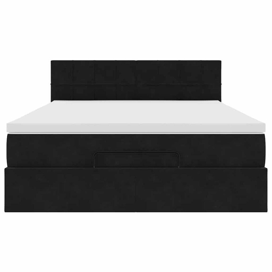 Estructura de cama otomana con colchón terciopelo