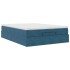 Estructura de cama otomana con colchón terciopelo azul