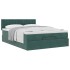 Estructura cama otomana colchón terciopelo verde