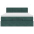 Estructura cama otomana colchón terciopelo verde