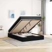 Estructura de cama otomana con colchón terciopelo negro