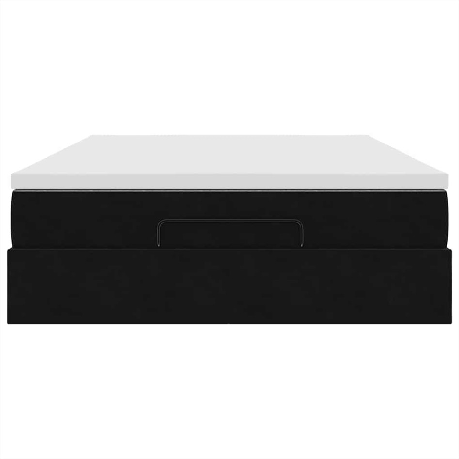 Estructura de cama otomana con colchón terciopelo