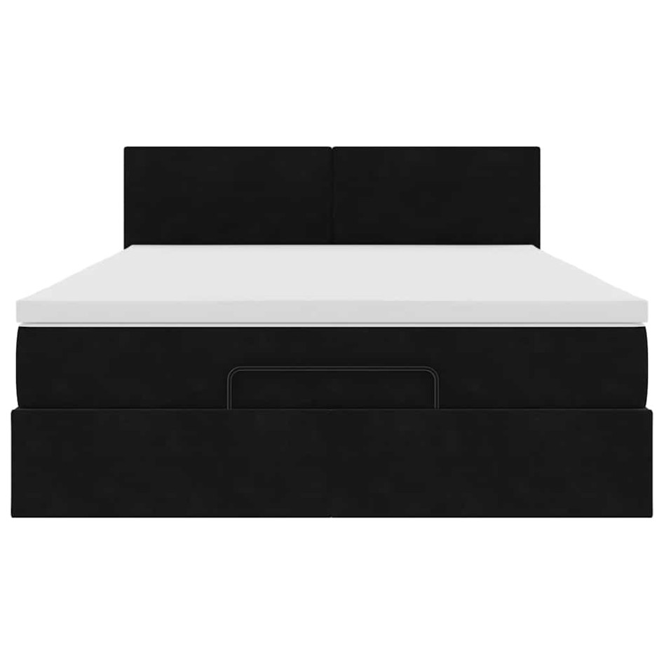 Estructura de cama otomana con colchón terciopelo