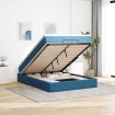 Estructura de cama otomana con colchón azul oscuro 140x200 cm