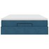Estructura de cama otomana con colchón azul oscuro 140x200