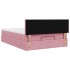 Estructura cama otomana colchón terciopelo rosa