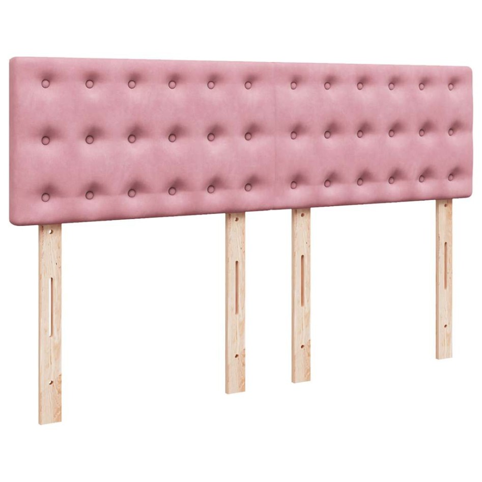 Estructura cama otomana colchón terciopelo rosa