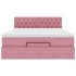 Estructura cama otomana colchón terciopelo rosa