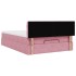 Estructura cama otomana colchón terciopelo rosa