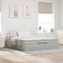 Estructura de cama otomana con colchón gris claro