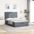 Estructura cama otomana colchones terciopelo gris