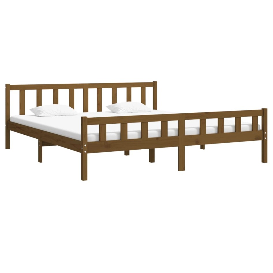 Estructura de cama madera maciza marrón miel 200x200