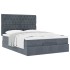 Estructura cama otomana colchones terciopelo gris