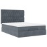 Estructura cama otomana colchones terciopelo gris