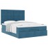 Estructura de cama otomana con colchones azul oscuro 140x200