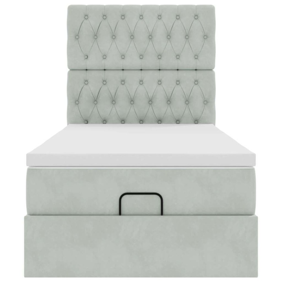 Estructura cama otomana colchones gris claro